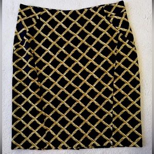 J. McLaughlin Bamboo patterned pencil skirt